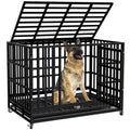 48 Inch Heavy Duty Dog Crate Kennel with Wheels N654492