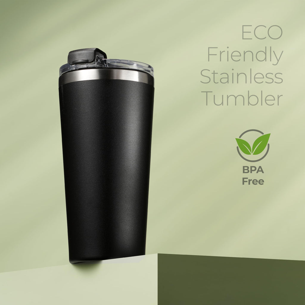 16 oz Stainless Steel Insulated Coffee Tumbler Black R858062