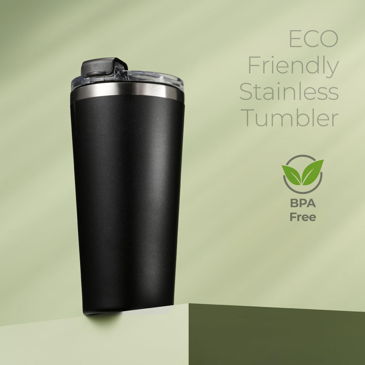 16 oz Stainless Steel Insulated Coffee Tumbler Black R858062