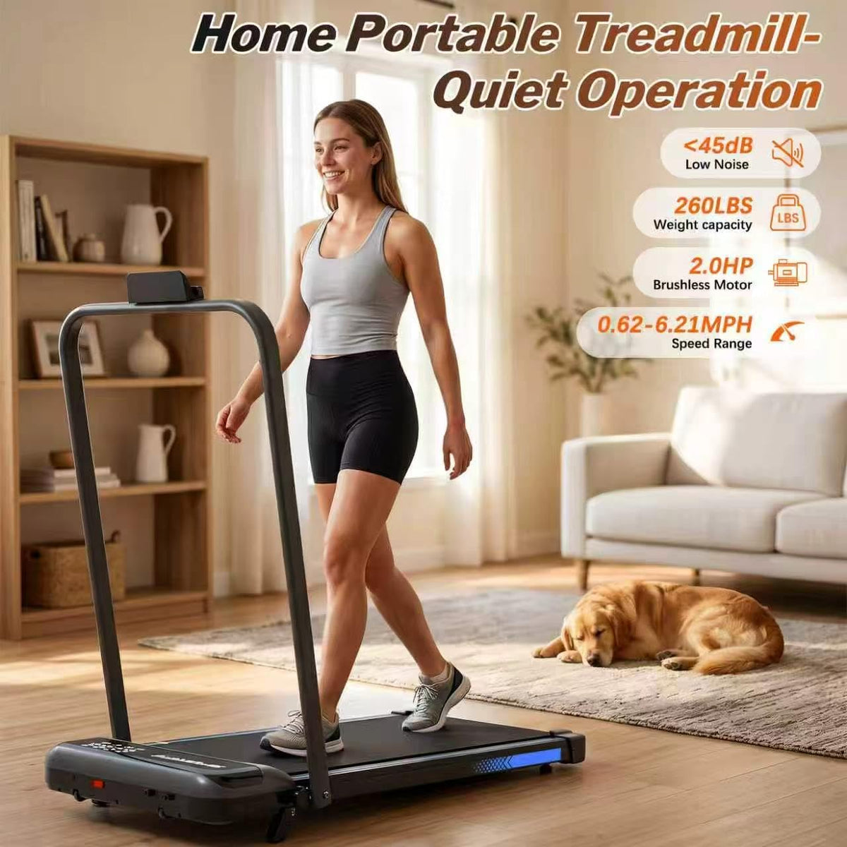 3 in 1 Foldable Under Desk Treadmill with Incline F8279