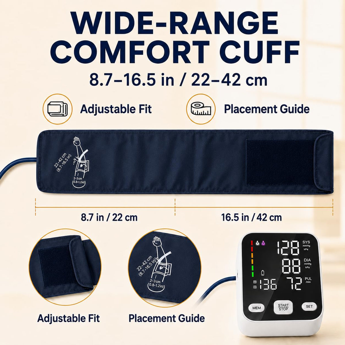 Automatic Upper Arm Blood Pressure Monitor with 6-Inch Backlit Display L24597