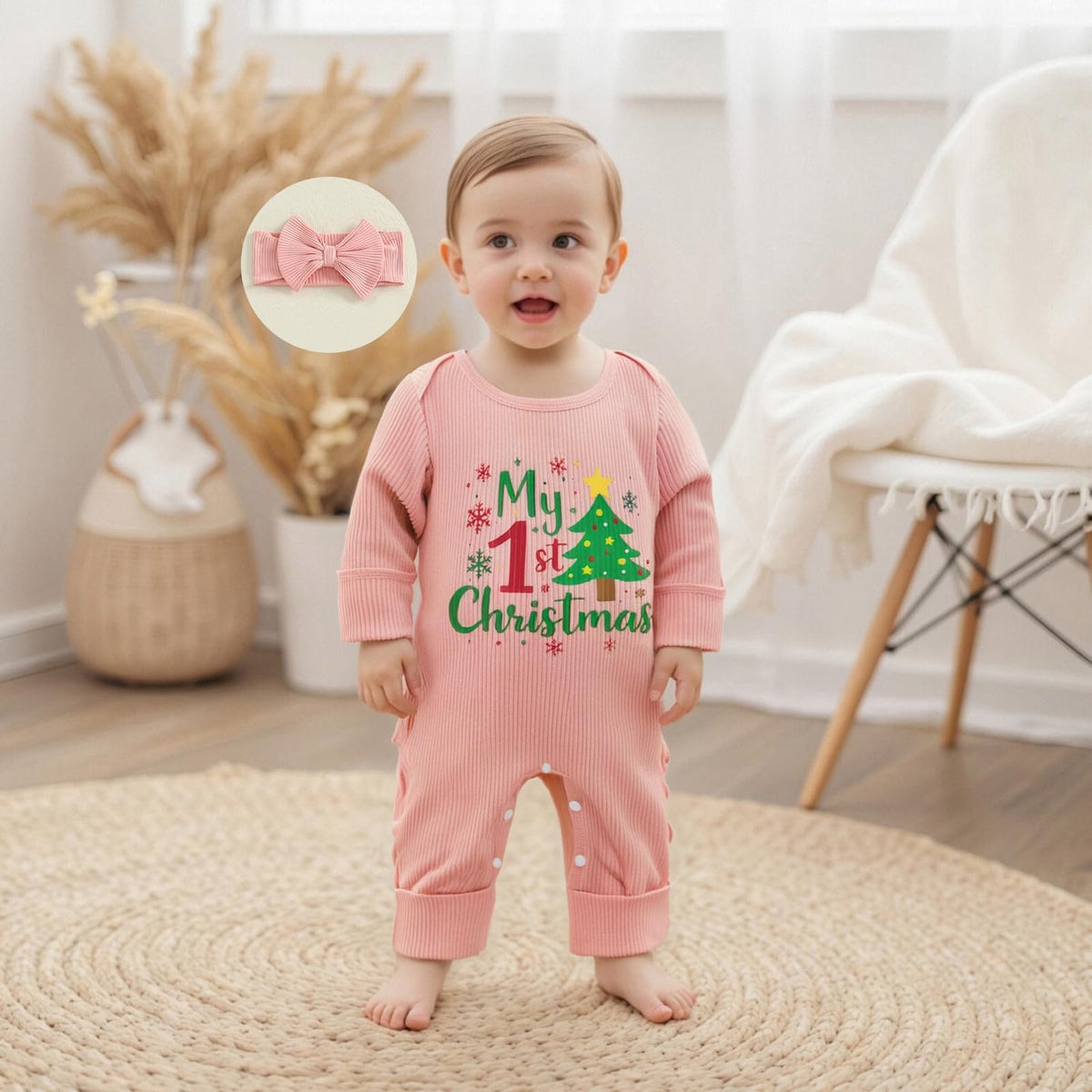 Christmas Tree Long Sleeve Romper Jumpsuit G90544