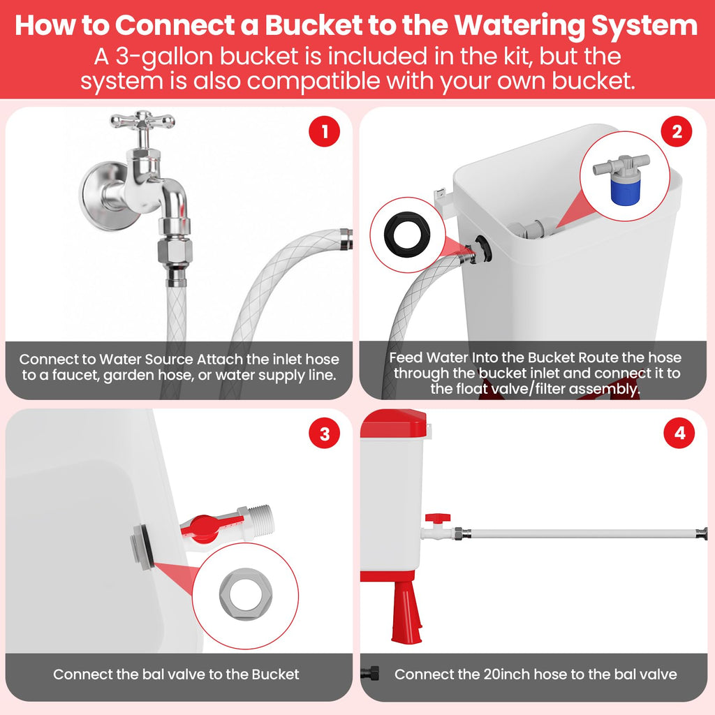 Automatic Chicken Waterer System with 8 Drinking Cups Q97036