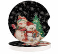 Black Ceramic Car Coasters 2 Piece Set K2434