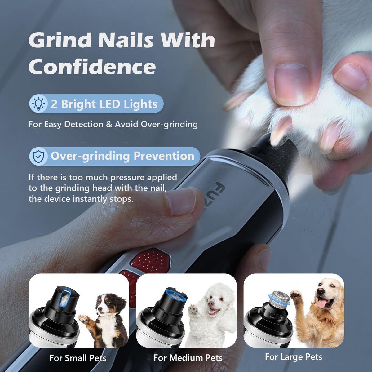 Electric Dog Nail Grinder with LED Light M258