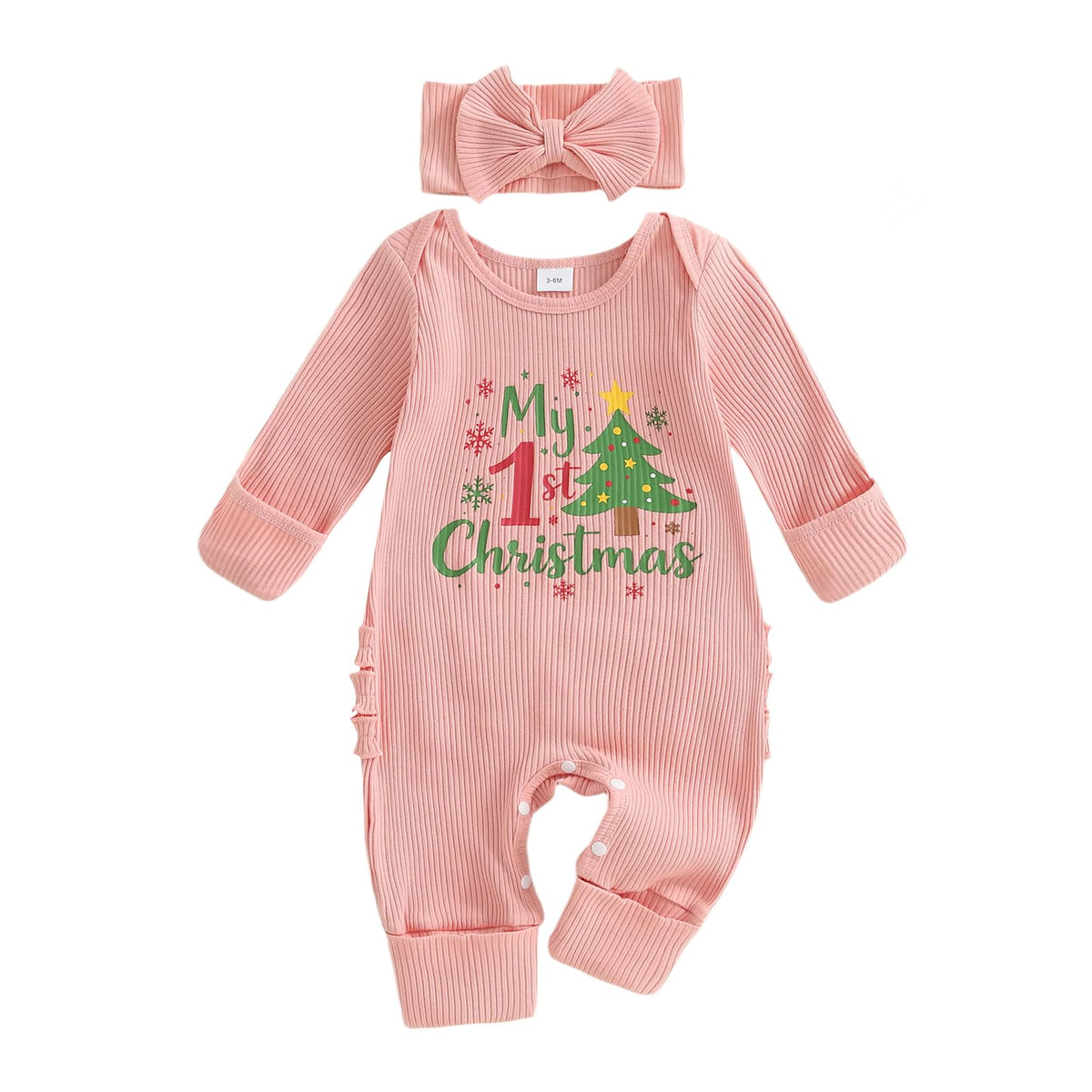 Christmas Tree Long Sleeve Romper Jumpsuit G90544