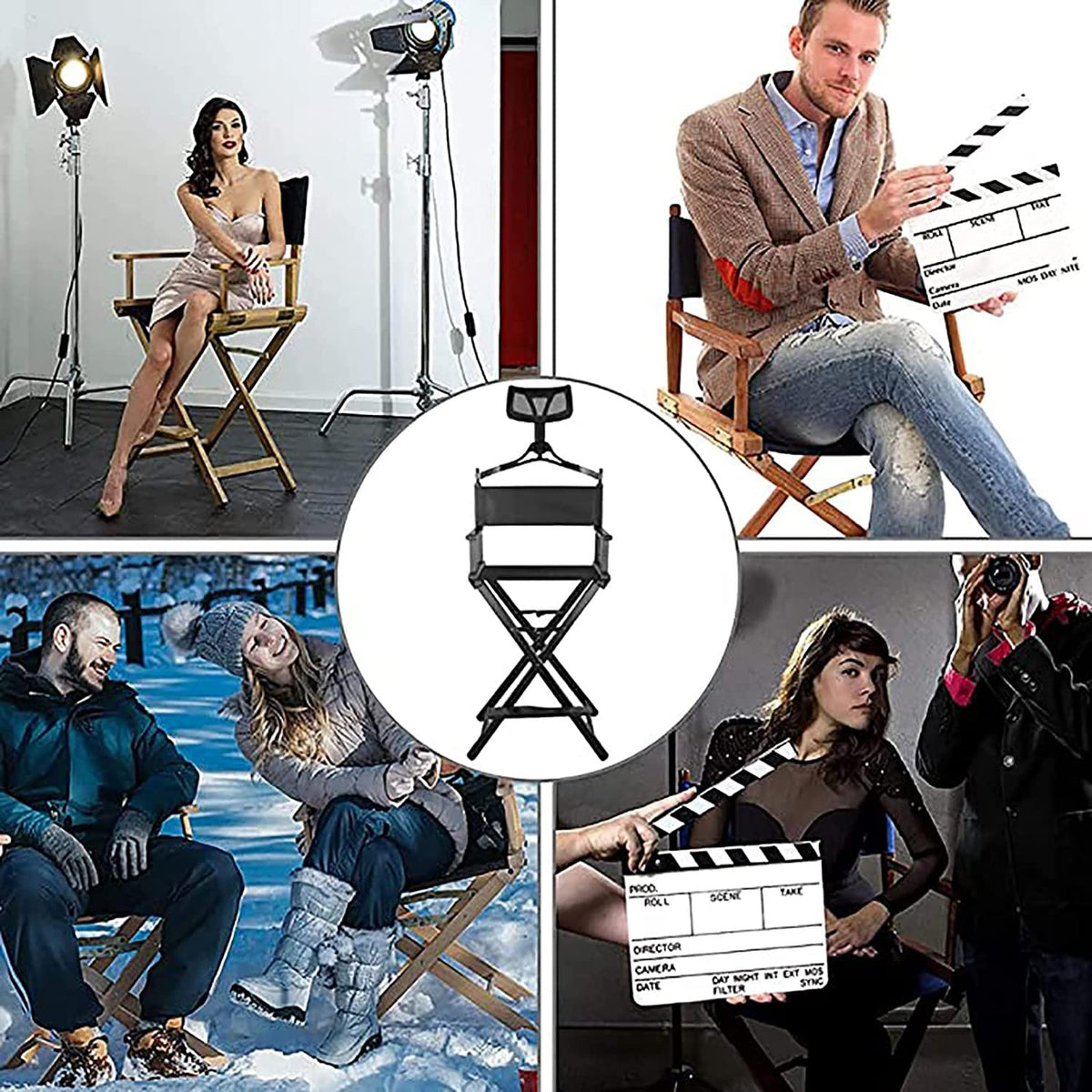 Gold Aluminum Folding Director's Chair B65461