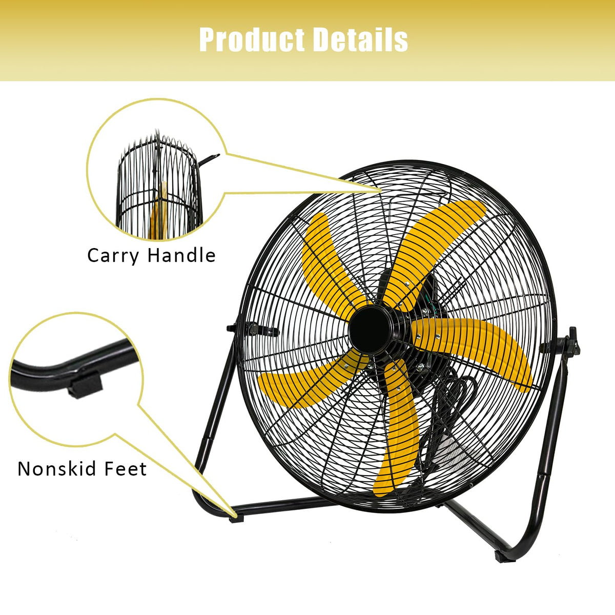 20 Inch 3-Speed High Velocity Floor Fan S158