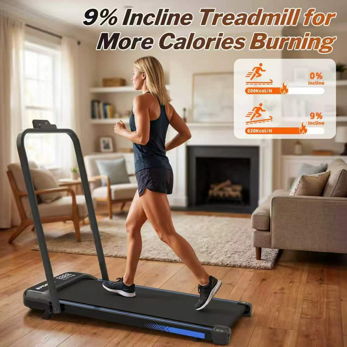 3 in 1 Foldable Under Desk Treadmill with Incline F8279