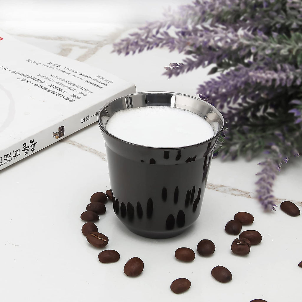 French Press 12 oz, Stainless Steel Espresso Cup 2pcs Set Double Wall Insulated 5 oz D220454