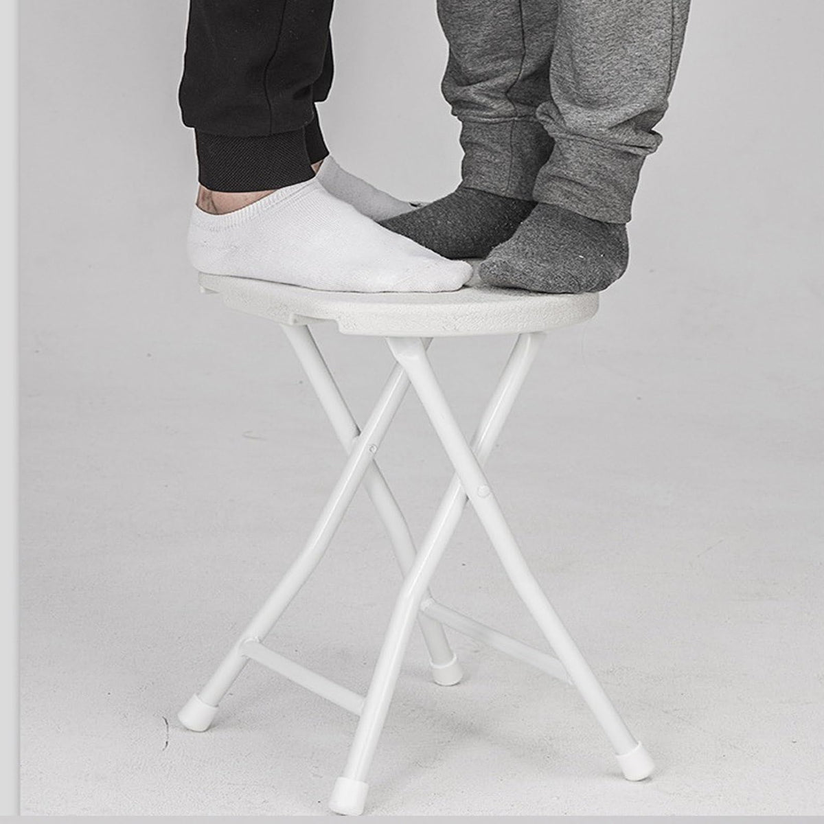 18 inch Portable Folding Plastic Stool with Steel Frame N722