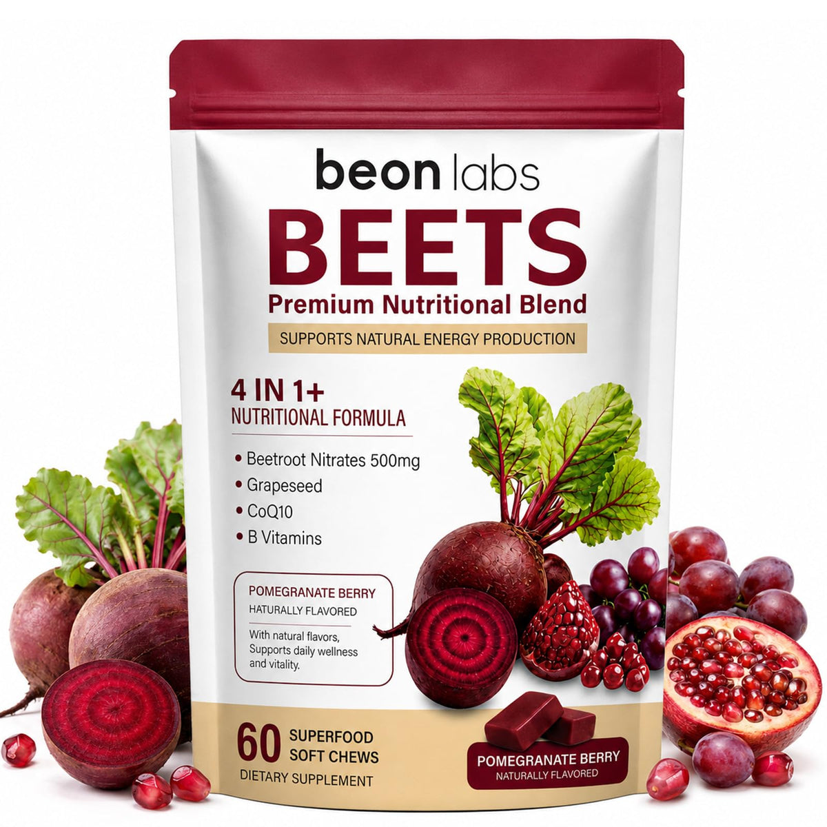Beet Chews with L-CoQ10 & Grape Seed 60 Chew T8379