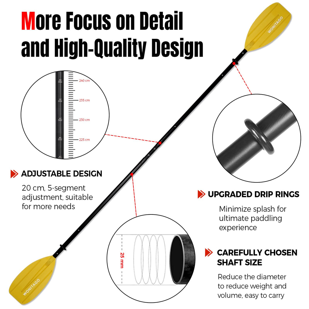 Adjustable Portable 5-Piece Kayak Paddle L296900