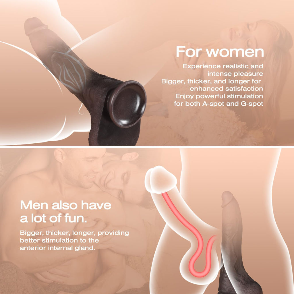 11.5 Inch Black Silicone Dildo N73679
