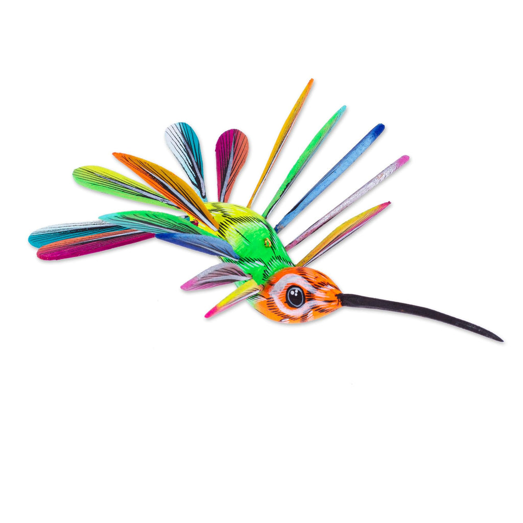 Hand Painted Wood Alebrije Bird Ornament Q4969