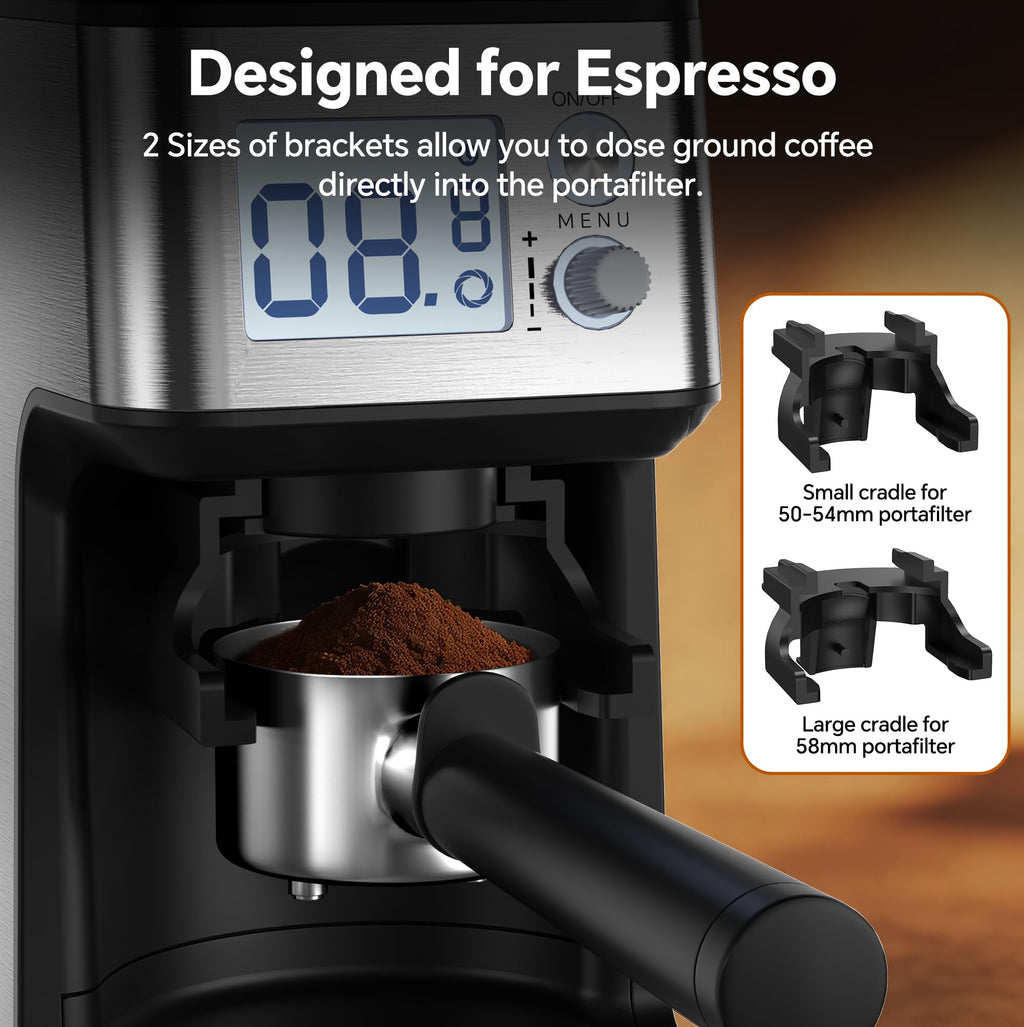 Conical Burr Coffee Grinder, 51 Grind Settings, 1-12 Cups, Stainless Steel M1673