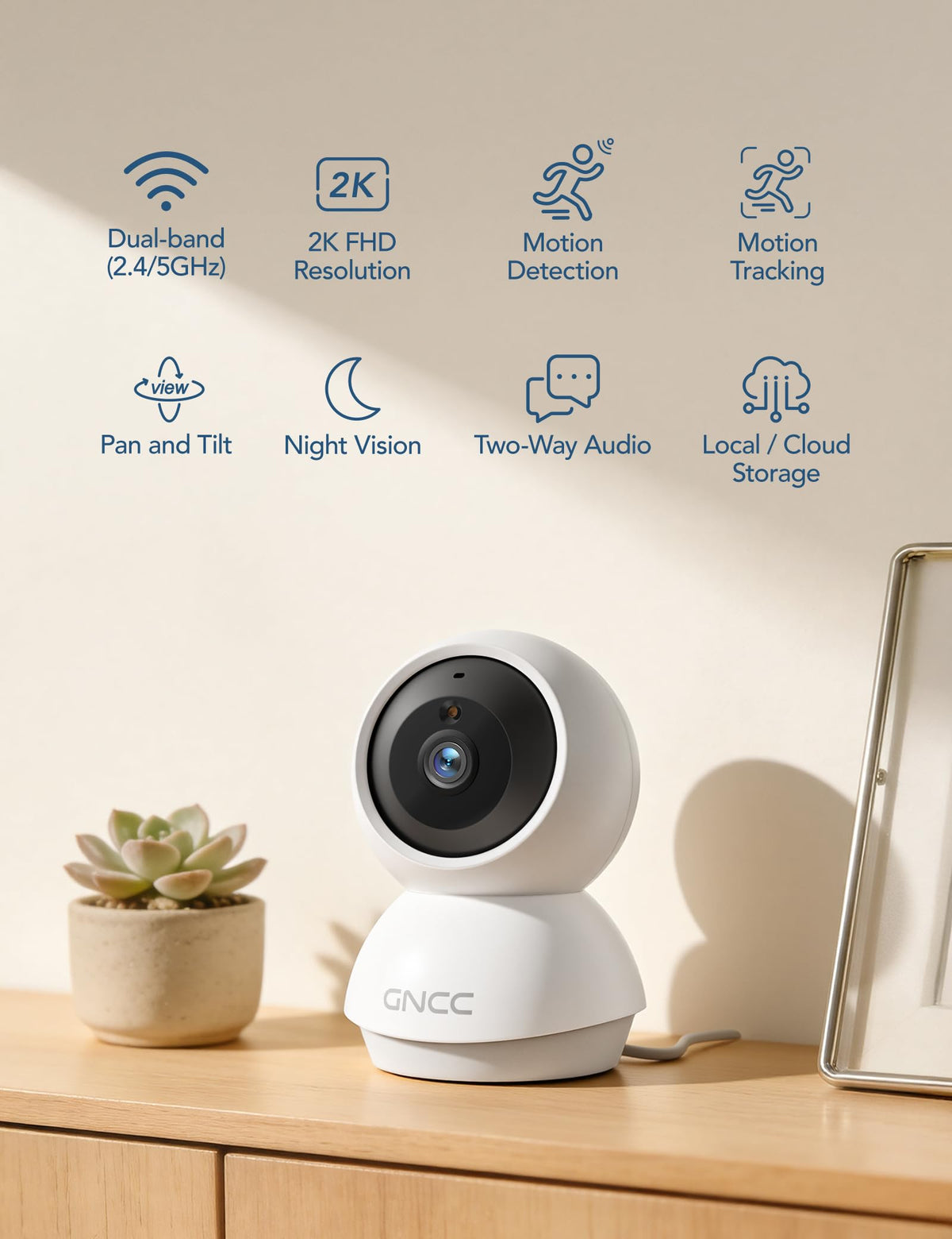 5Ghz WiFi Indoor Camera with 360°PTZ, 4 Pack F298