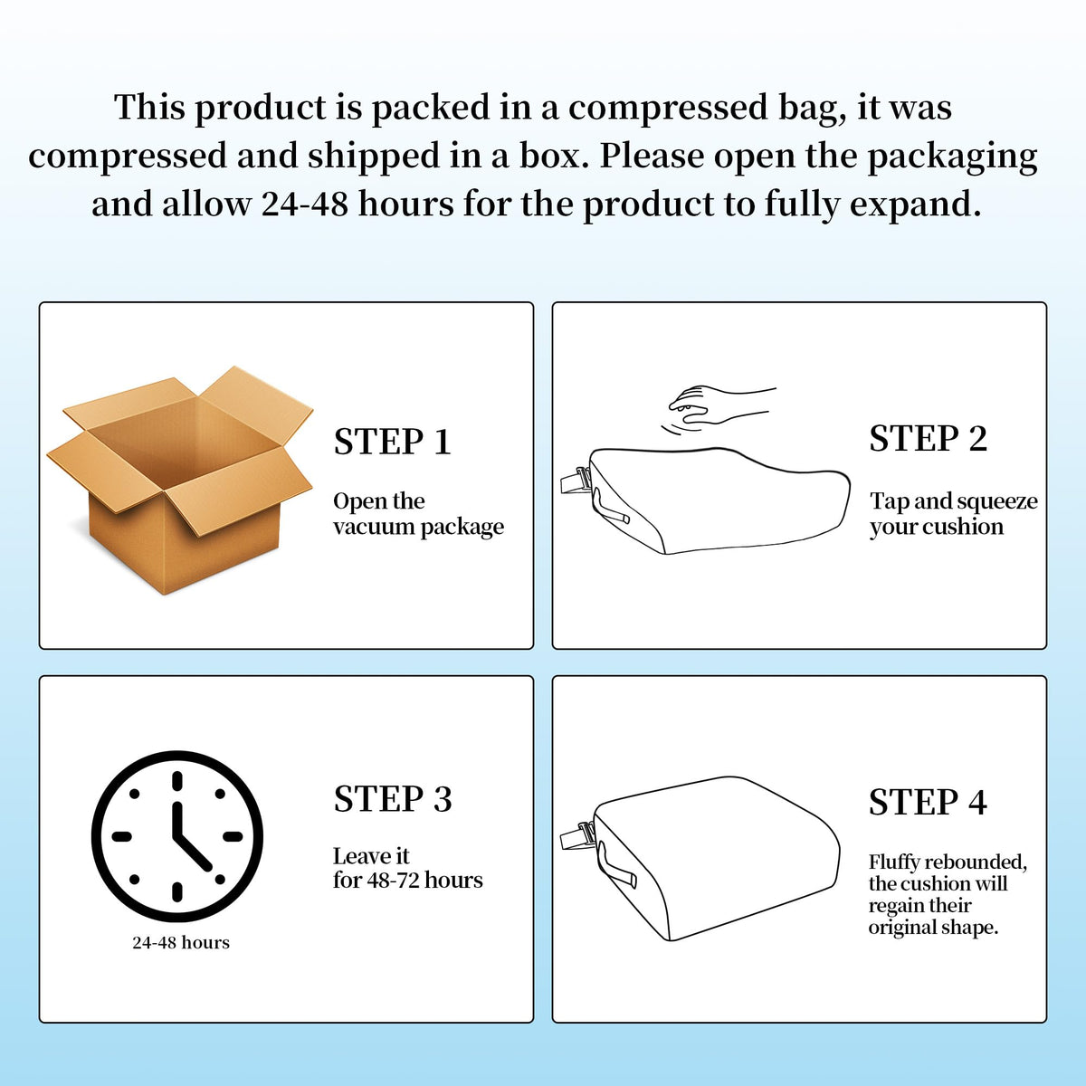 Extra Thick Memory Foam Chair Cushion with Carry Handle S161