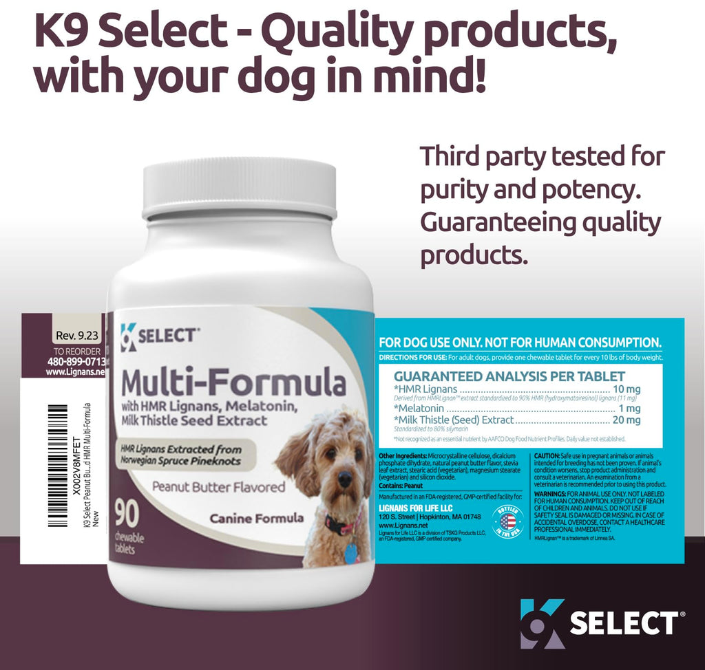 90 Peanut Butter Chewable Tabs & 3 mg Beef Flavored Tablets Dog Supplement X9526