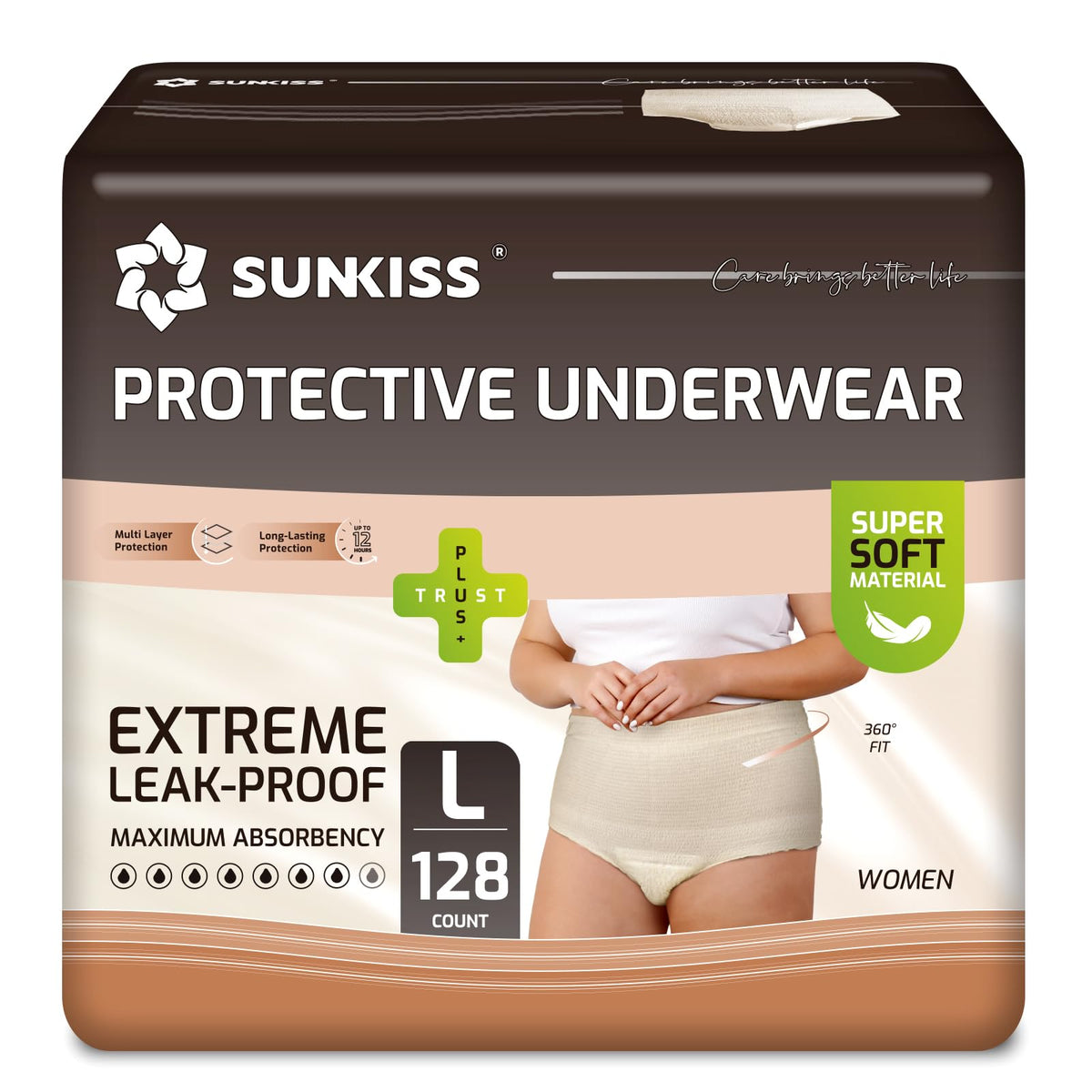 Beige Large Incontinence Underwear 128 Count O886817