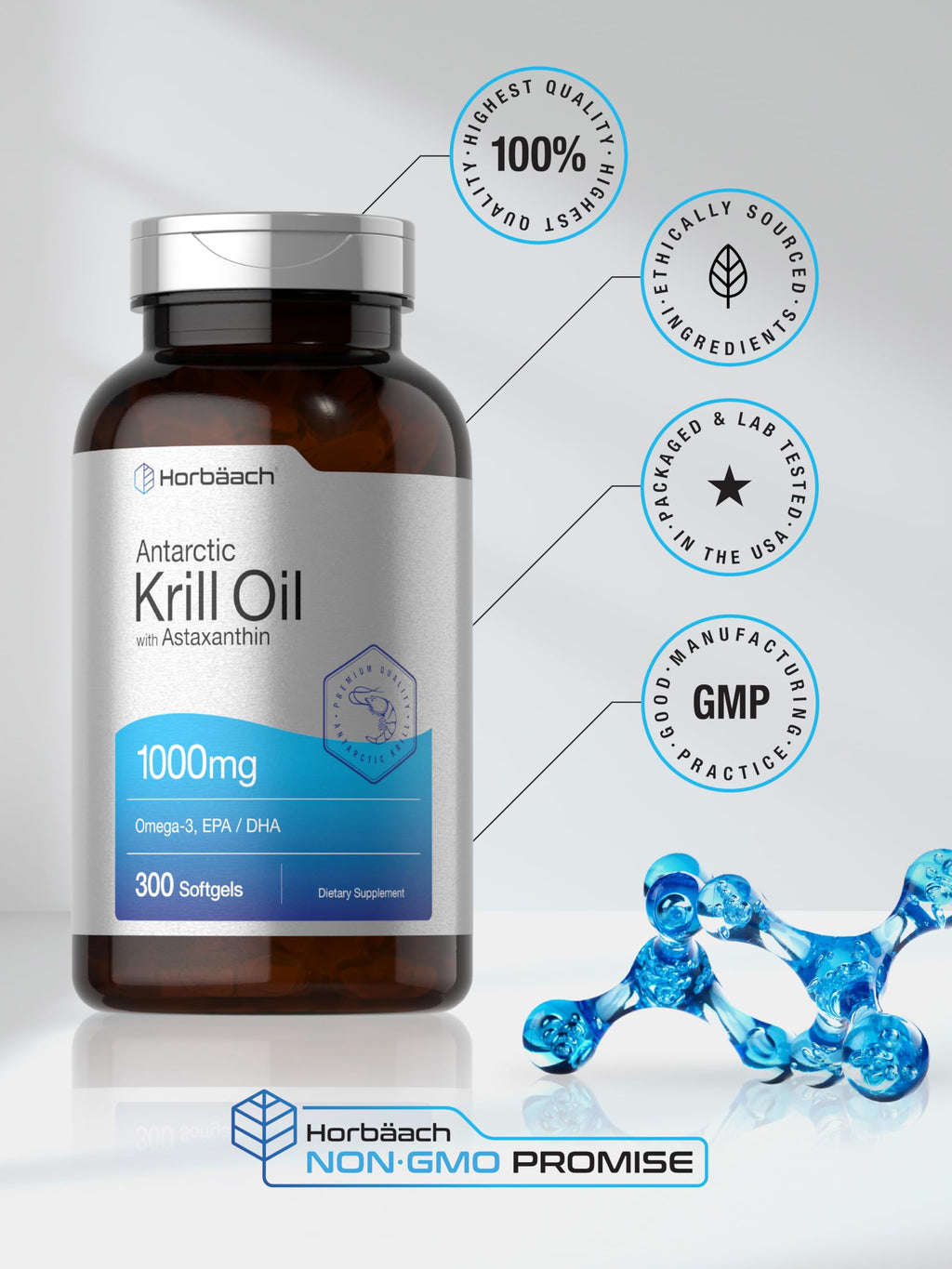 Antarctic Krill Oil 1000mg Softgels 300 Count I338