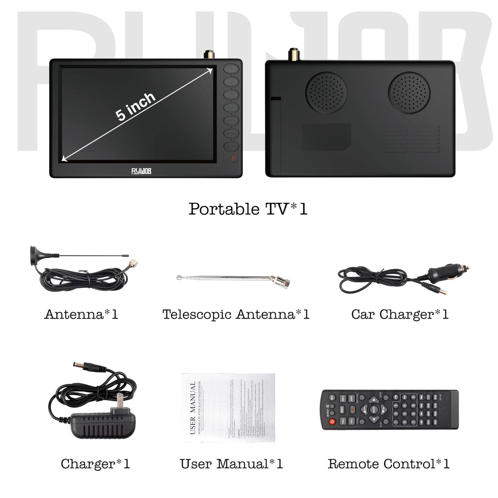 5" Portable Digital ATSC TV with Stand L4004