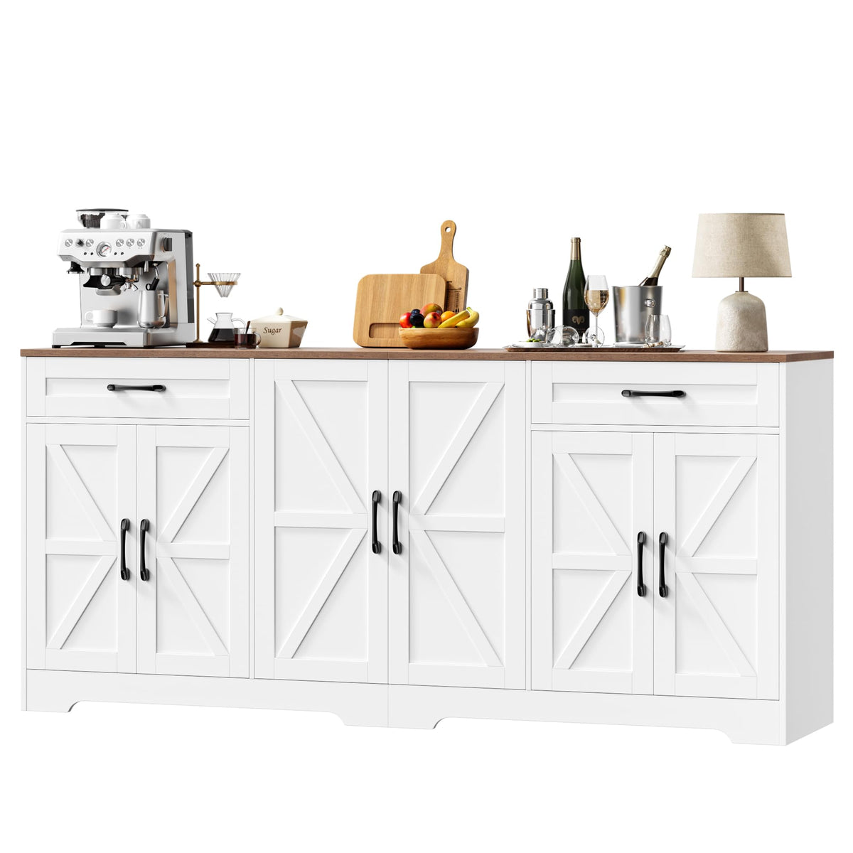 71” Large Kitchen Buffet Cabinet with Adjustable Shelves E9608