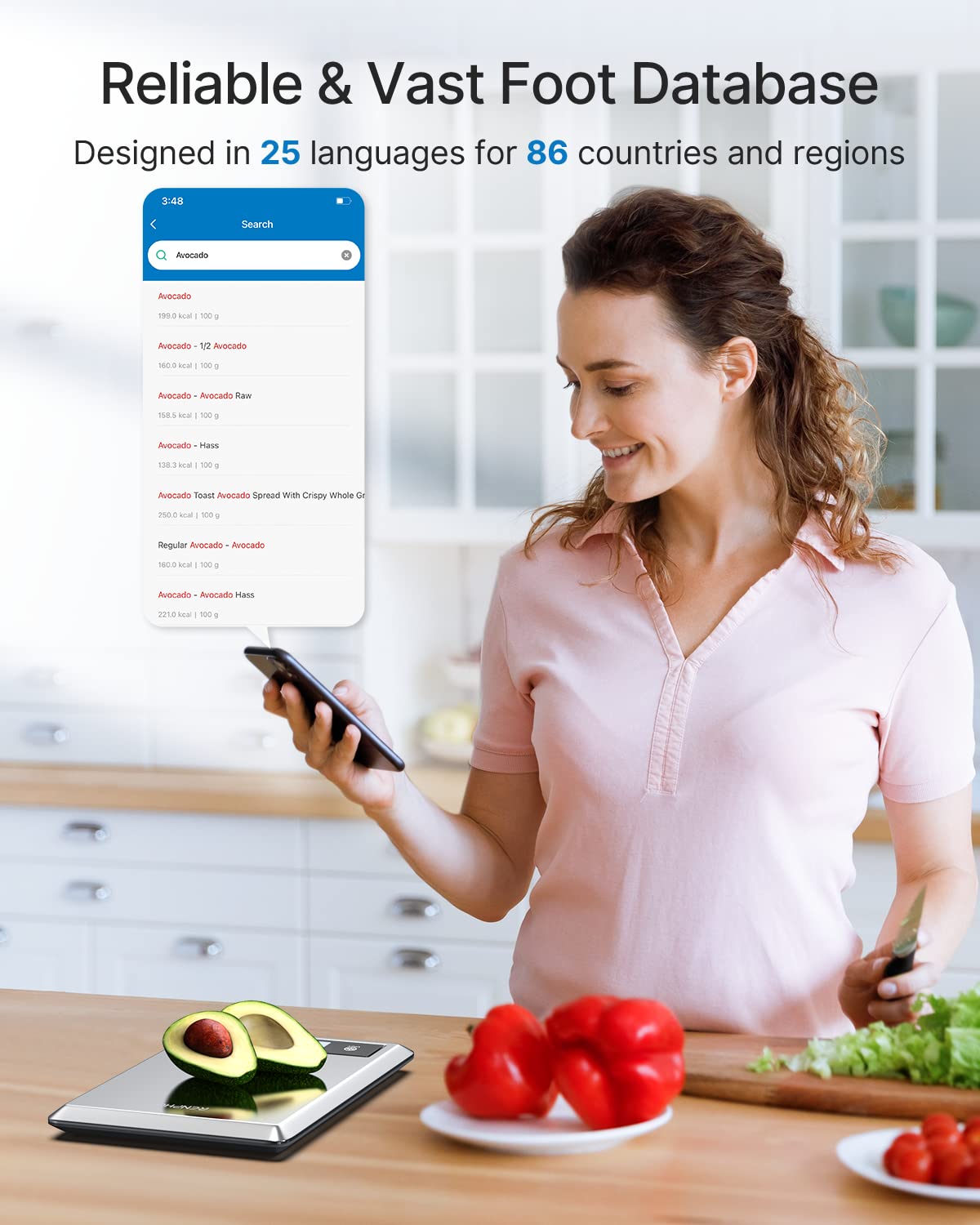 Digital Food Scale and Smart Body Weight Scale with LED Display U872712