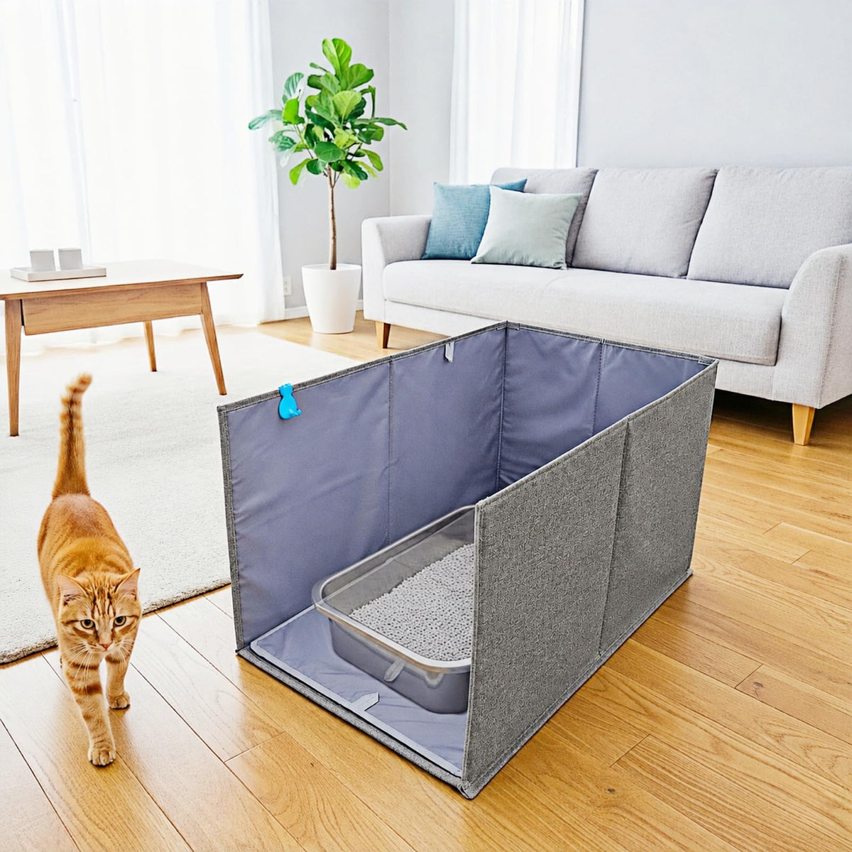 Extra Large Open Top High Sided Cat Litter Box Enclosure T935741