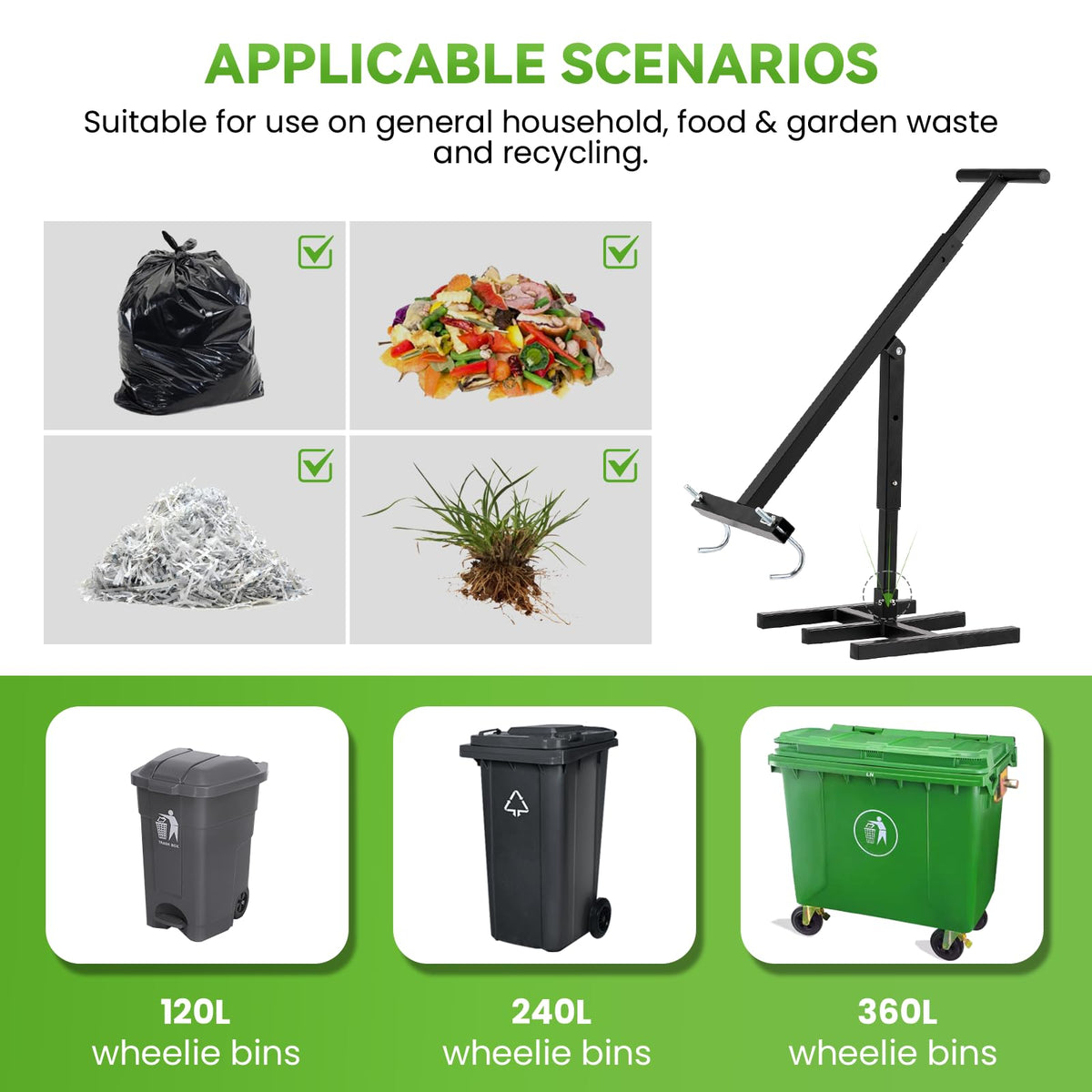 Manual Trash Compactor with Adjustable Handle N993