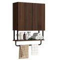 Fluted 2 Doors 3-Tier Bathroom Wall Cabinet I9072