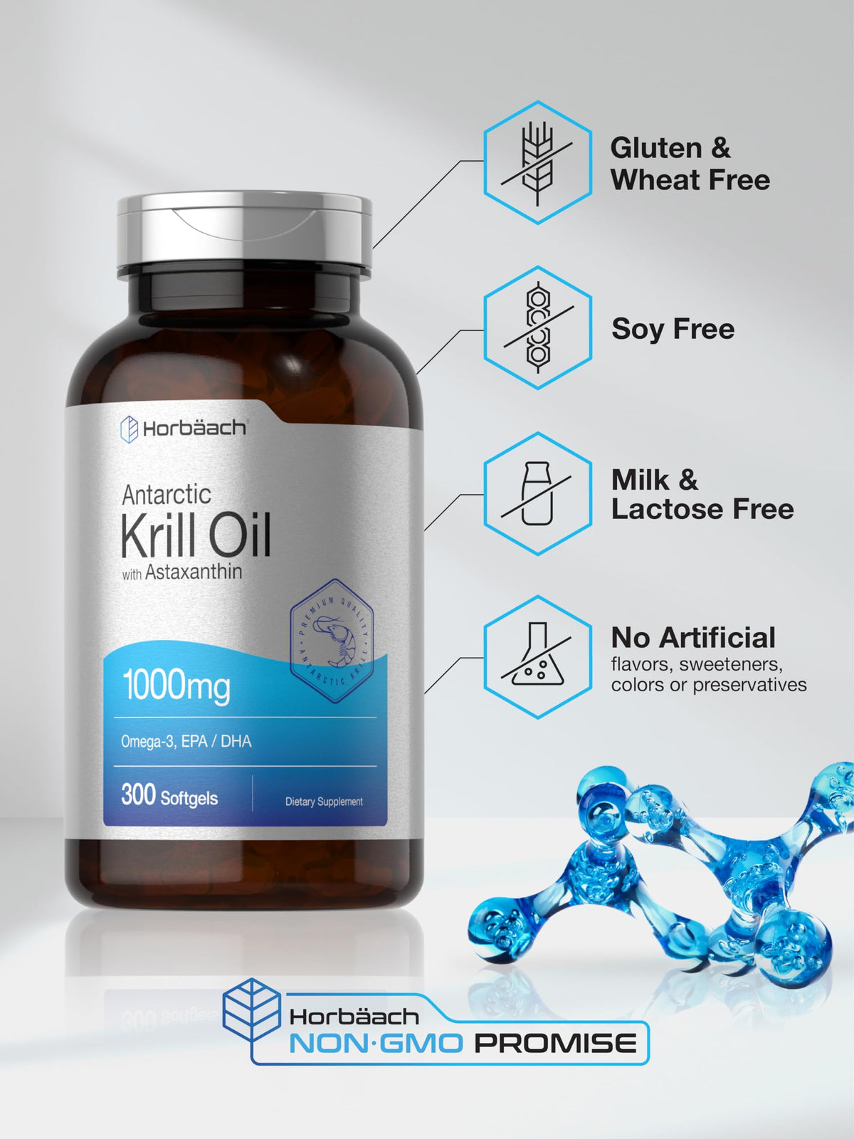 Antarctic Krill Oil 1000mg Softgels 300 Count I338