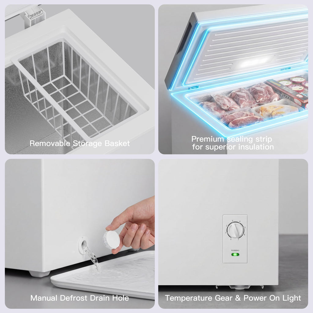 2.05 Cu.Ft Chest Freezer with 2 Removable Baskets H70056
