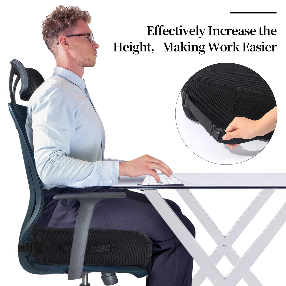 Extra Thick Memory Foam Chair Cushion with Carry Handle S161