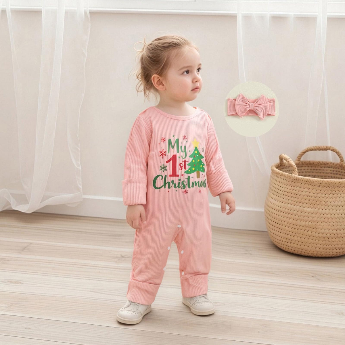 Christmas Tree Long Sleeve Romper Jumpsuit G90544