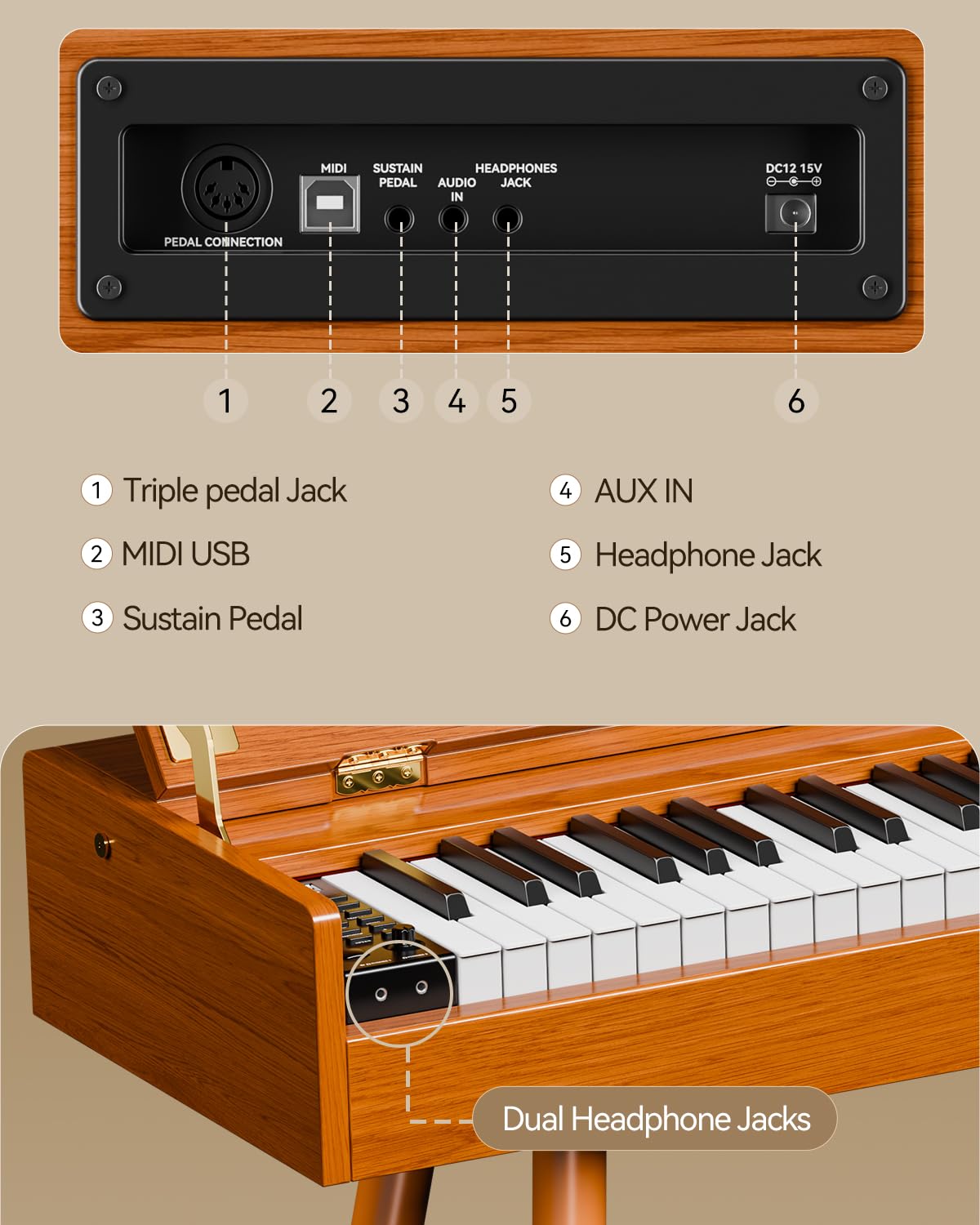 88-Key Weighted Hammer Action Digital Piano Z3326