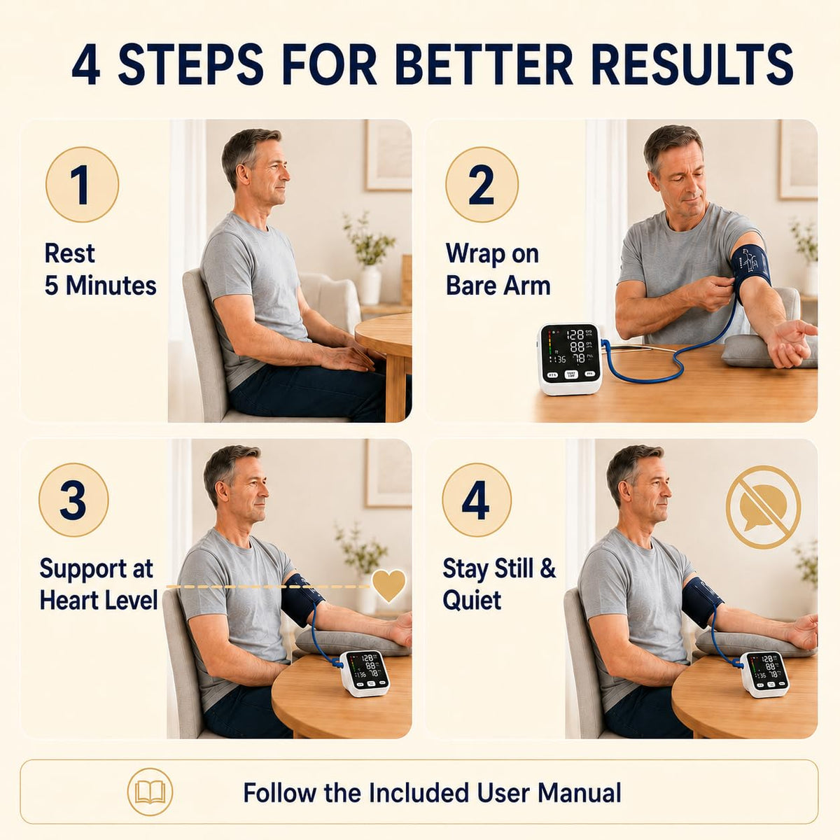 Automatic Upper Arm Blood Pressure Monitor with 6-Inch Backlit Display L24597