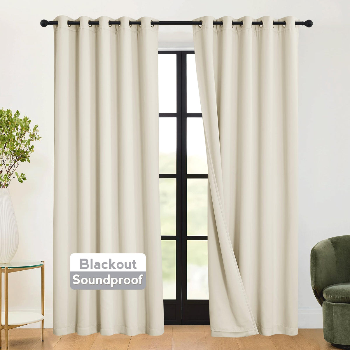 3-in-1 Blackout Room Divider Curtains W67678