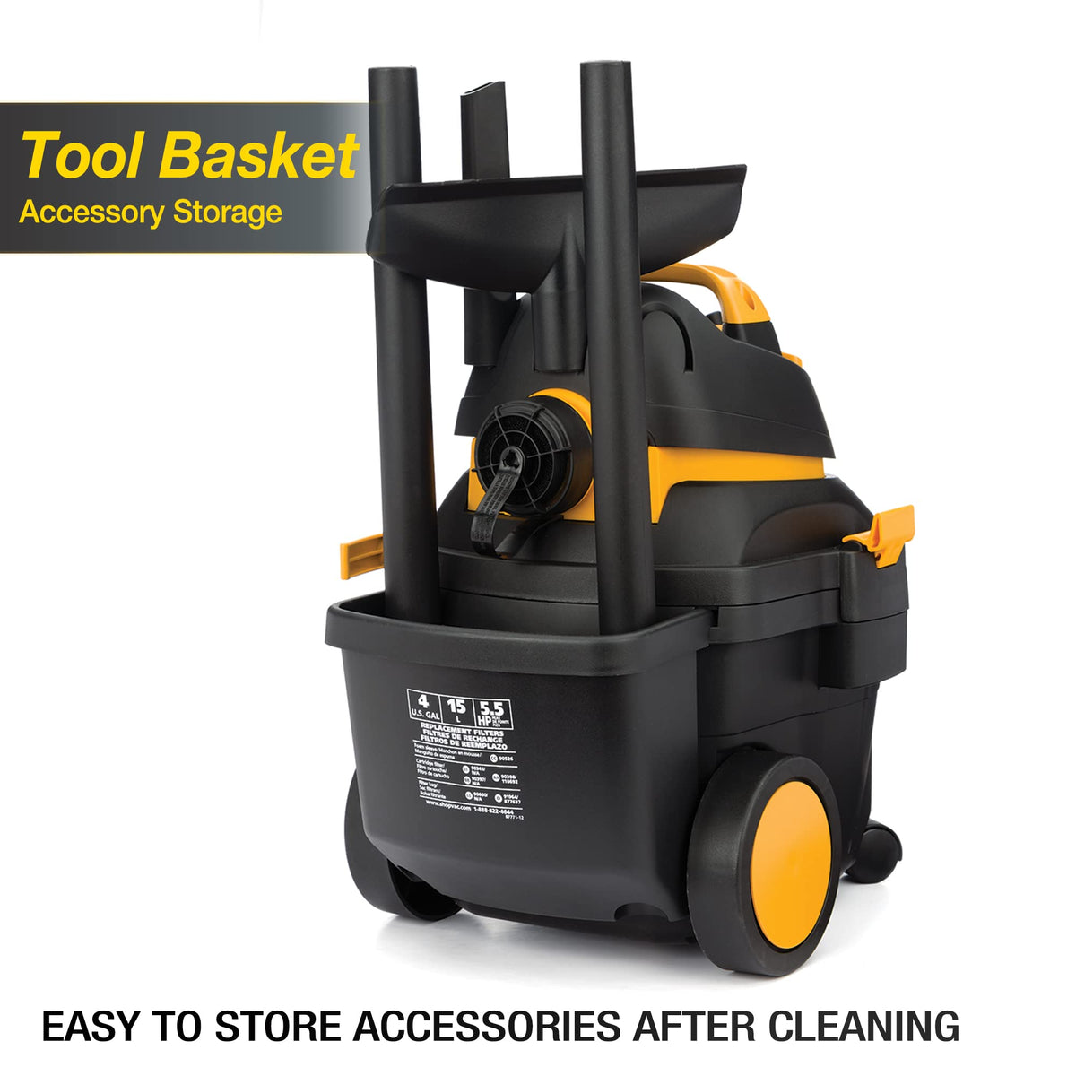 4 Gallon 5.5 Peak HP Wet/Dry Utility Vacuum with Cart B519867
