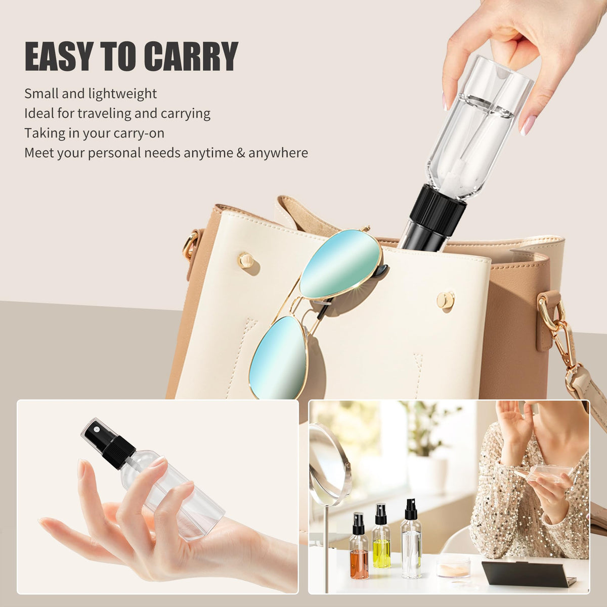 2.7oz/80ml 100PCS Plastic Spray Bottles O79953