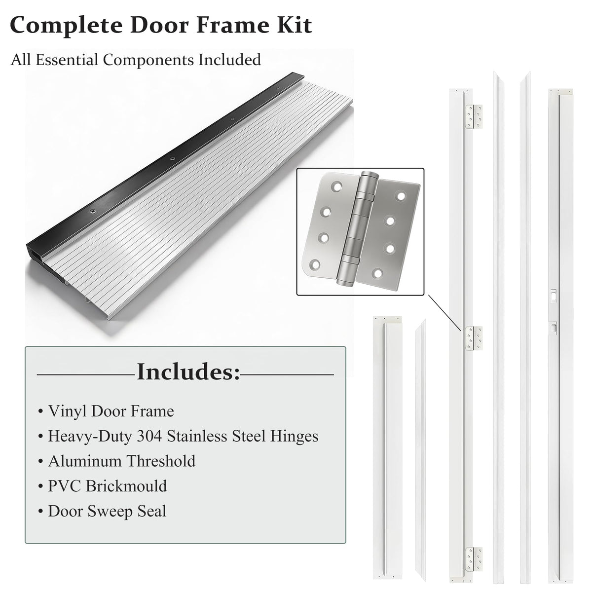 Fiberglass Exterior Front Door 36x80in Left-Hand Inswing Frosted Glass White Primed Q14969