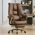 Big and Tall Ergonomic Office Chair with Footrest, 400LBS Capacity Brown PU Leather Z661