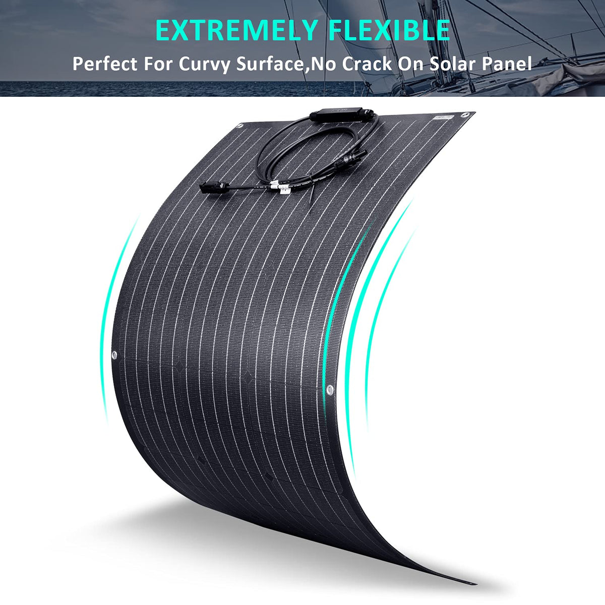 100W 12V ETFE Monocrystalline Flexible Solar Panel Kit 30A PWM C744