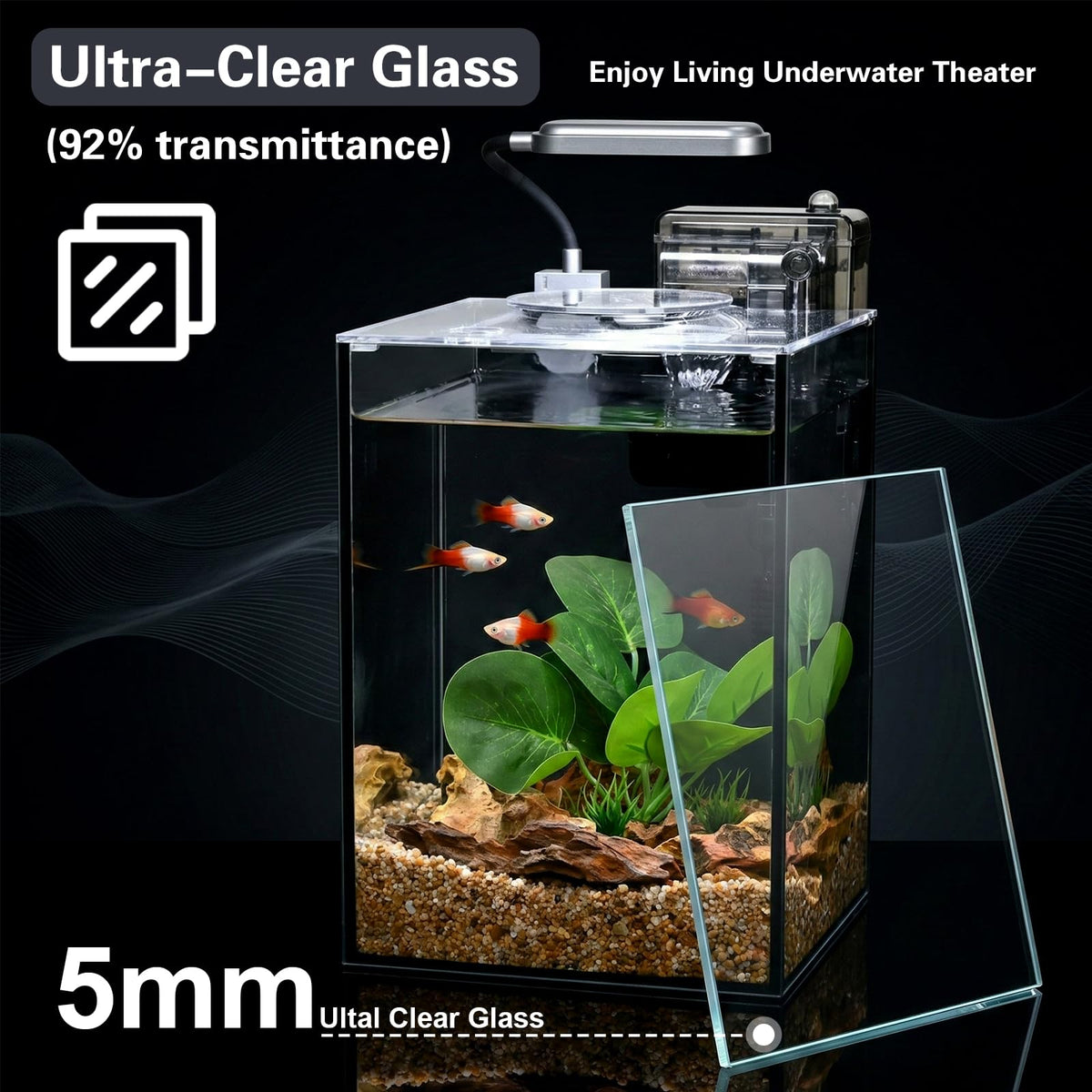 2.2 Gallon Glass Aquarium Set I138