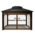 10' x 10' 4-Panel Mosquito Netting Sidewall Curtain with Zipper (Brown) M35964