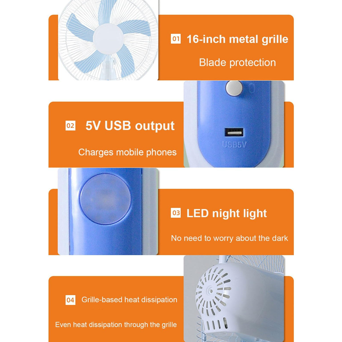 16 Inch Solar Powered Pedestal Fan with Solar Panel H25821