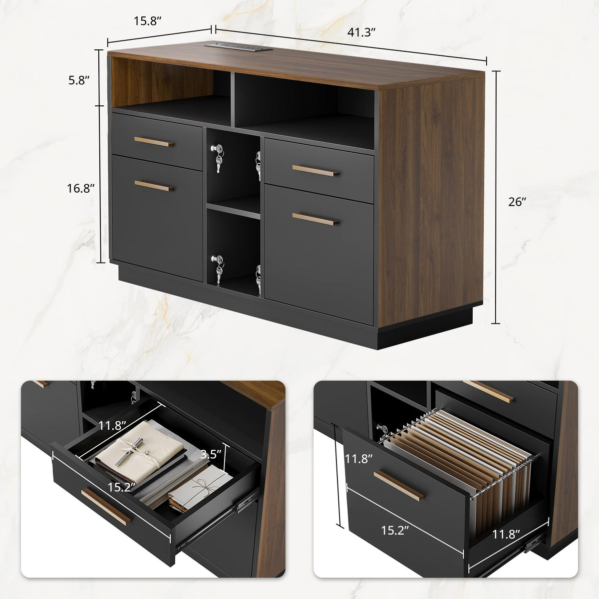 4 Drawer File Cabinet with Lock X5737