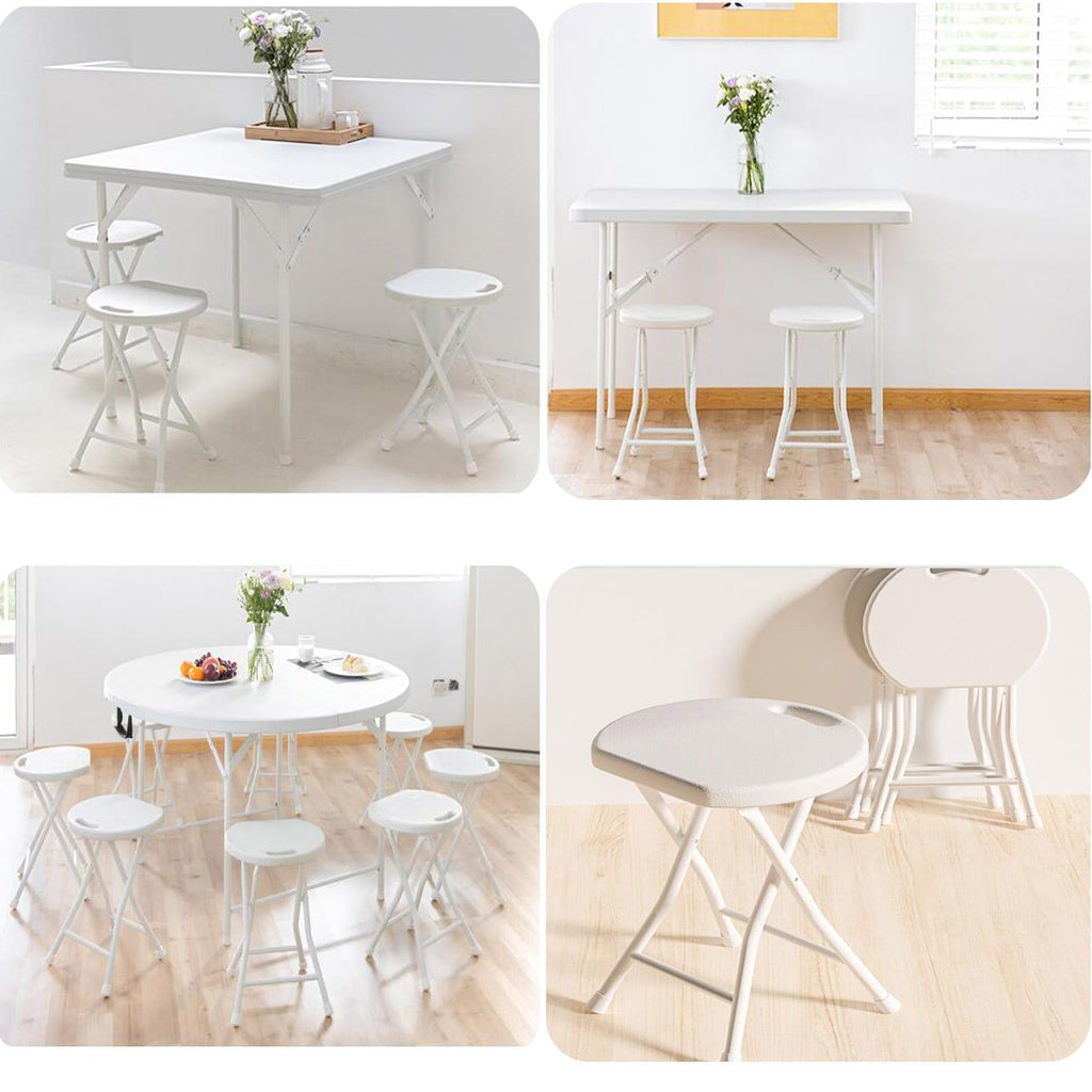 18 inch Portable Folding Plastic Stool with Steel Frame N722