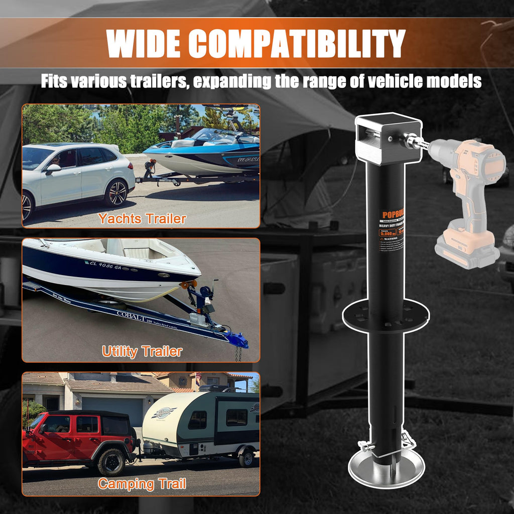 5000lbs A-Frame Trailer Jack with Adjustable Drop Leg G1290