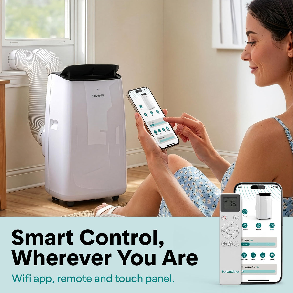 12000 BTU Inverter Portable Air Conditioner & Heater with Wi-Fi P71760